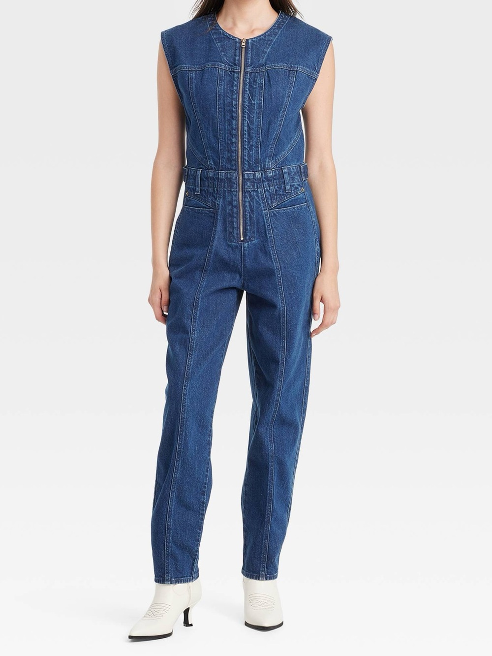 Universal Thread size 12 dark wash tailored sleeveless jumpsuit